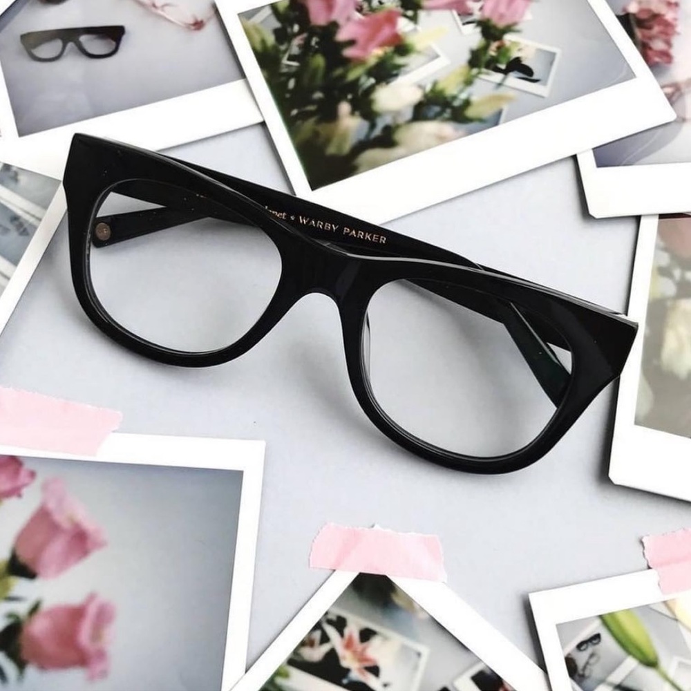 Warby Parker  Ella Black Frames with prescription lenses can be removed